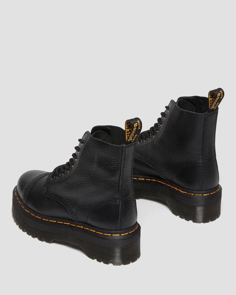 Botas Plataforma Dr Martens Sinclair Milled Nappa Cuero Mujer Negros | MX 523PJJ